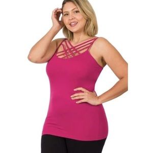 BRAND NEW WITH TAGS Magenta Plus Strappy Criss Cross Seamless Cami – 2X/3X